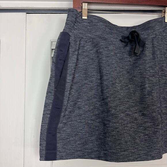 Athleta Gray Athletic Skort LT Large Tall Built-In Shorts Pockets Drawstring - Picture 2 of 6